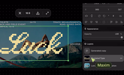 The Layer Editor compositing and masking an output
